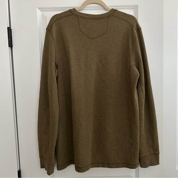 Eddie Bauer Green Long Sleeve Waffle Knit Thermal Henley Shirt - Picture 5 of 14